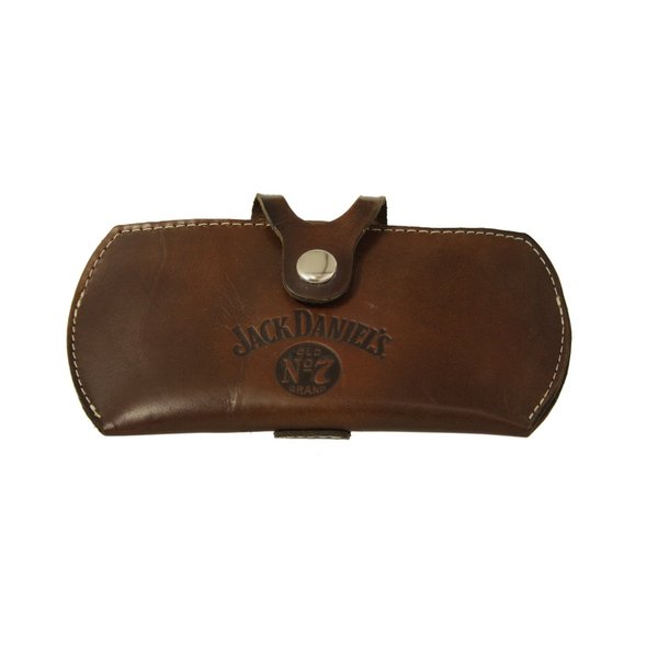 Jack Daniel's Western leather glasses case with belt loop