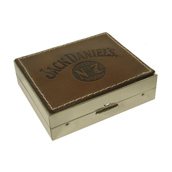 Jack Daniel's Western leather travel contact lens case accessories with mirror