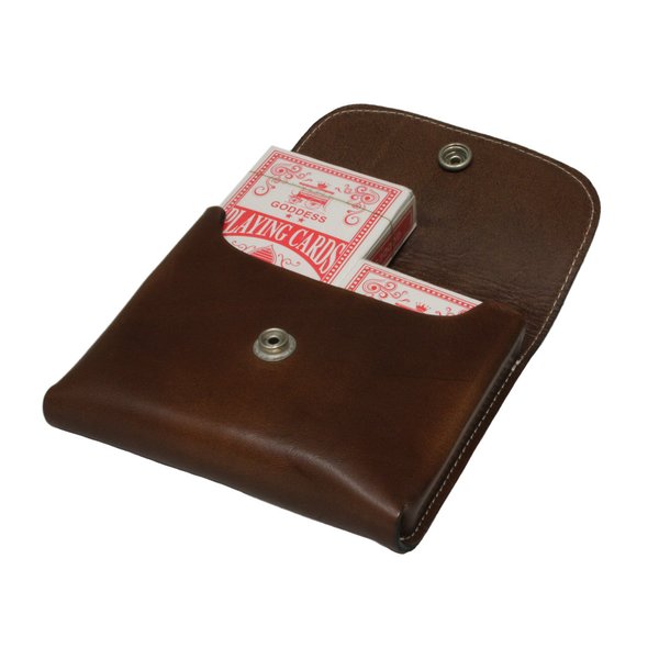 Jack Daniel's Western leather twin deck poker playing card holder