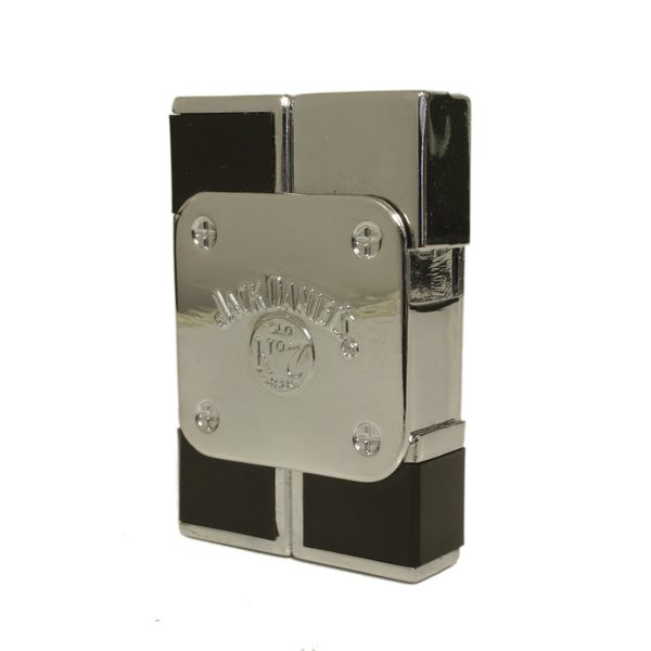 Jack Daniel's square electronic gas lighter black and chrome