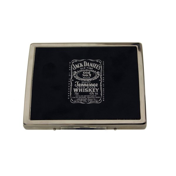 Jack Daniel's black and chrome fluted cigarette case
