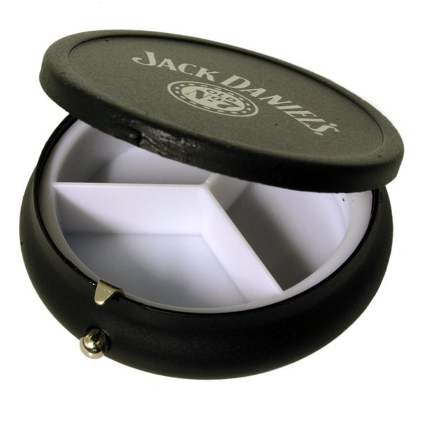 Jack Daniel's round black pill box
