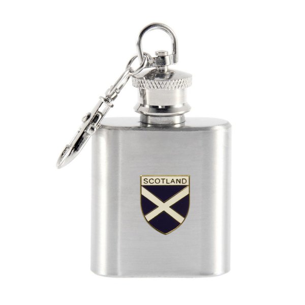 Scotland St Andrew's cross 1oz keyring hip flask