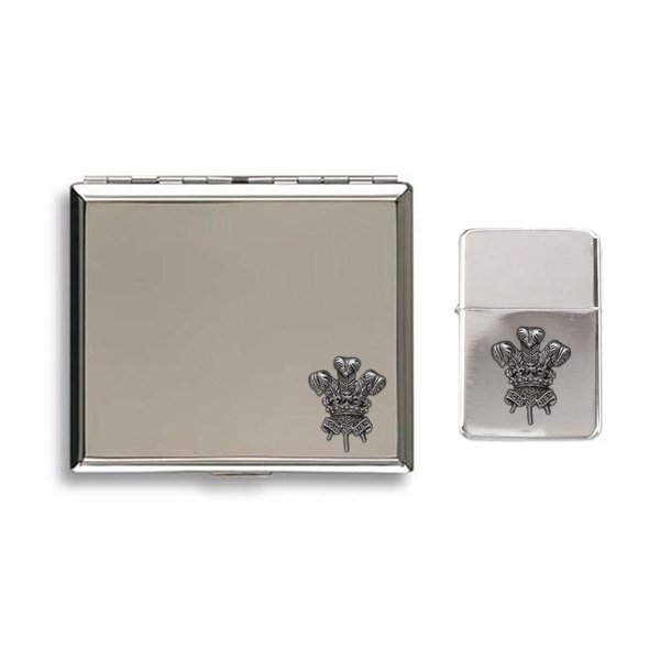Welsh feathers stormproof petrol lighter and cigarette case