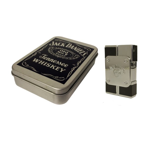 Jack Daniel's tobacco tin and square electronic gas lighter