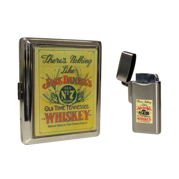 Jack Daniel's Nostalgia gift lighter and cigarette case