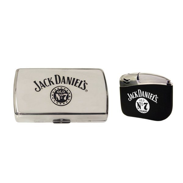 Jack Daniel's mini cigarette case and electronic gas lighter